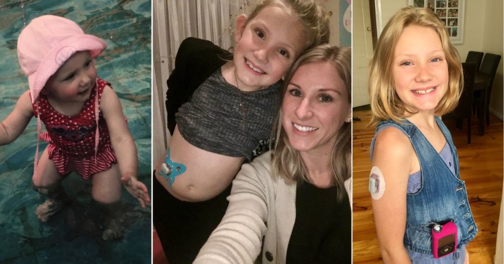 Chloe around the time of her diagnosis; and with her mum, Jenna.