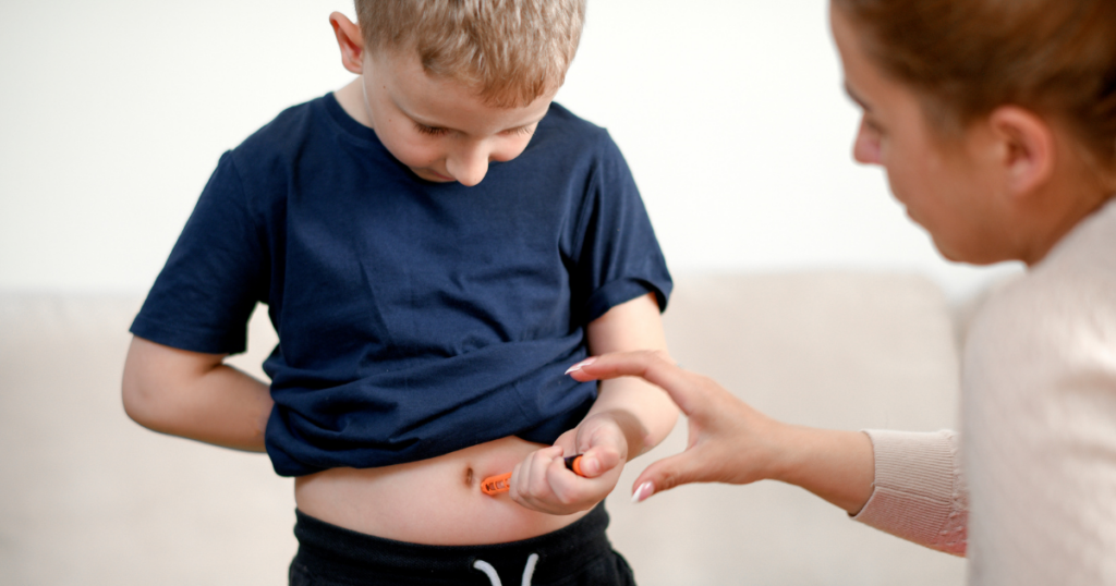 Insulin injections in children